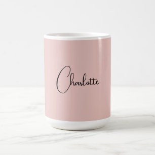 Minimalist Calligraphy Script Name Rose Gold Coffee Mug