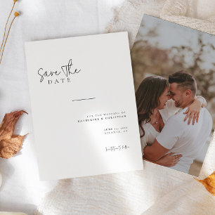 Minimalist Calligraphy Script Photo Save The Date