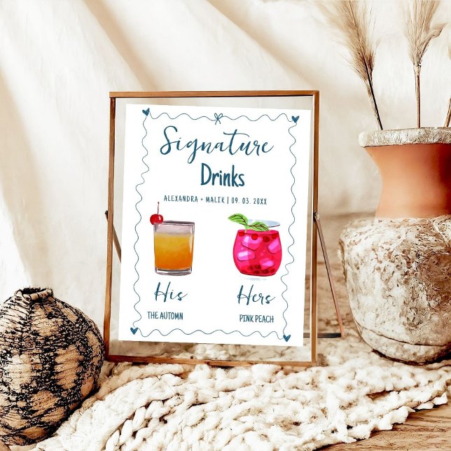 Minimalist Calligraphy Signature Drink wedding sig Poster (Creator Uploaded)
