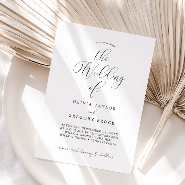 Minimalist Calligraphy Simple Wedding Invitation (Creator Uploaded)