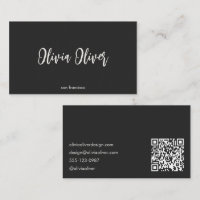 Minimalist Calligraphy Soft Black Modern QR Code