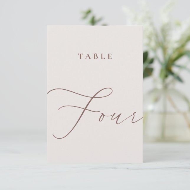 Minimalist Calligraphy Table Four Table Number (Standing Front)