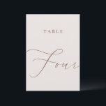 Minimalist Calligraphy Table Four Table Number<br><div class="desc">Help your guests find their way with these double sided table number cards. The neutral design features a minimalist card decorated with romantic and elegant typography. Designed to coordinate with for the «ETHEREAL» Wedding Invitation Collection. Other table numbers in the collection are sold separately. View the collection link on this...</div>