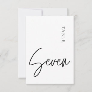 Minimalist Calligraphy Table seven Table Number