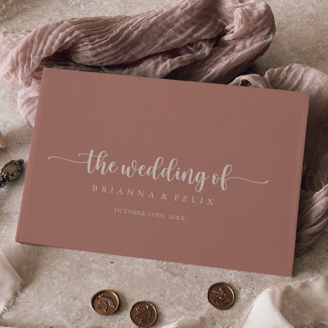 Minimalist Calligraphy Terracotta Wedding  Guest Book (Creator Uploaded)