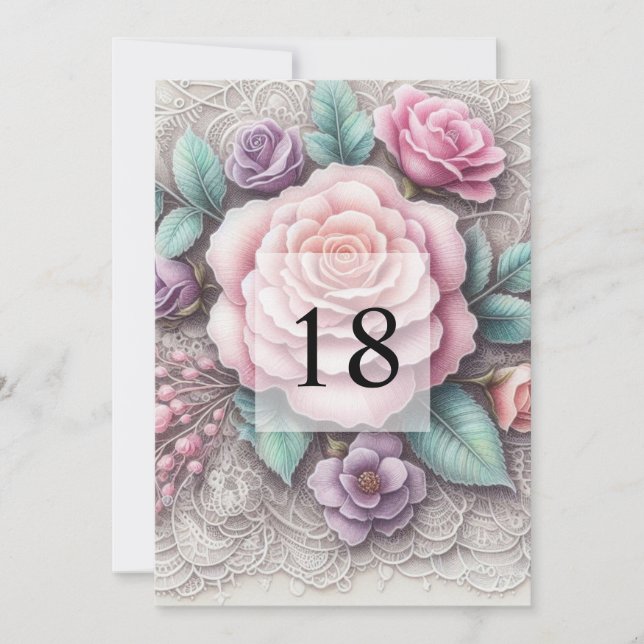 Minimalist calligraphy text birthday party  invitation (Front)