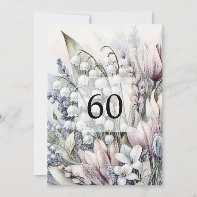 Minimalist calligraphy text birthday party  invitation (Front)