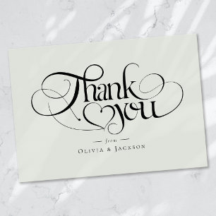 Minimalist Calligraphy Thank You Card