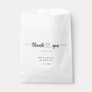 Minimalist Calligraphy Thank You Wedding Favour Bags