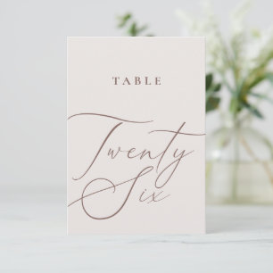 Minimalist Calligraphy Twenty Six Table Number