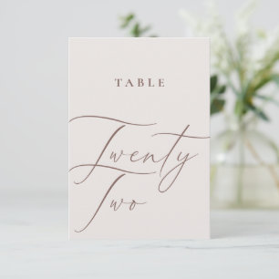 Minimalist Calligraphy Twenty Two Table Number