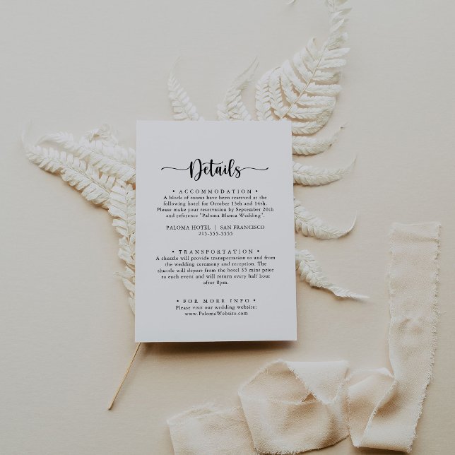 Minimalist Calligraphy Wedding Details Enclosure Card (Creator Uploaded)