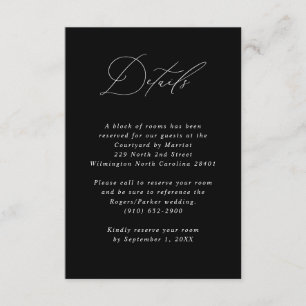 Minimalist Calligraphy Wedding Guest Information Enclosure Card