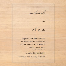 Minimalist Calligraphy Wedding Invitation