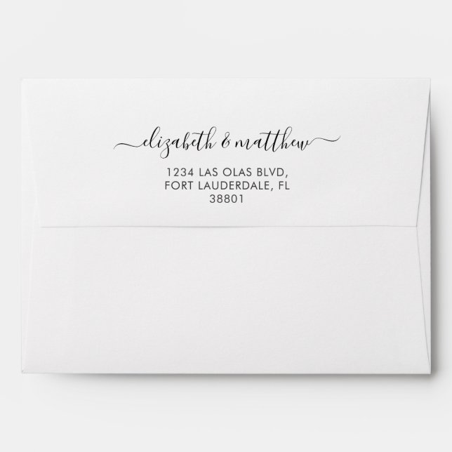 Minimalist Calligraphy Wedding Invitation Envelope (Back (Top Flap))