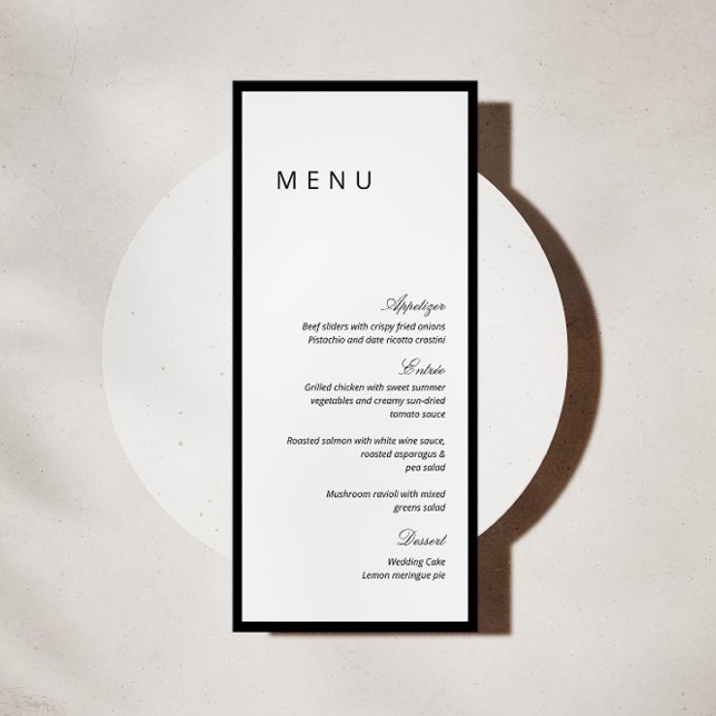 Minimalist Calligraphy Wedding Menu Card (Creator Uploaded)