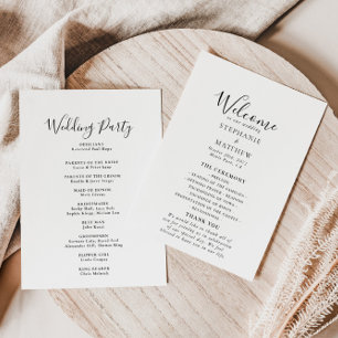 Minimalist Calligraphy Wedding Program Programme