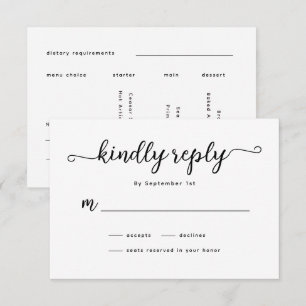Minimalist Calligraphy Wedding RSVP Card