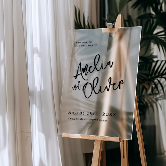 Minimalist Calligraphy Wedding Welcome Acrylic Sign (Creator Uploaded)
