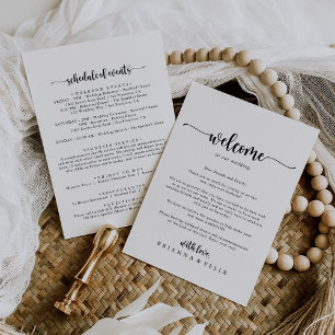 Minimalist Calligraphy Wedding Welcome Letter