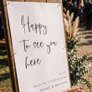 Minimalist Calligraphy Wedding Welcome Sign