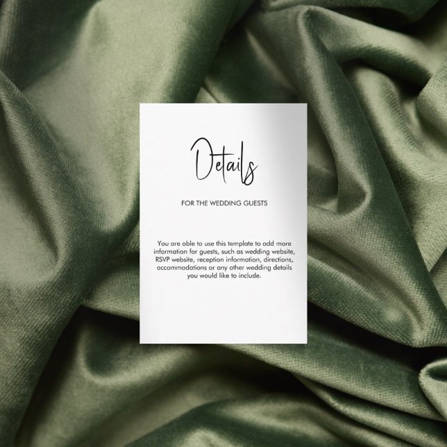 Minimalist calligraphy wedding white enclosure card (Creator Uploaded)