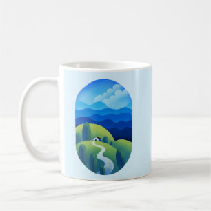 Minimalist Calm Inspiration Landscape Blue Nature Coffee Mug