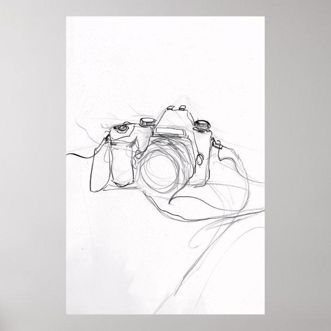 Minimalist Camera Sketch - Poster (Front)