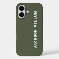 Minimalist Camo Green Monogram Name Case-Mate