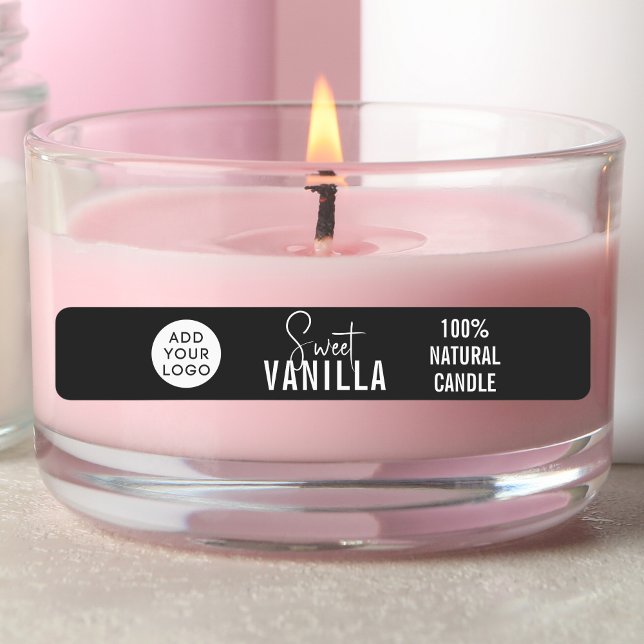 Minimalist Candle Business Black | LOGO Product (Minimalist Candle Business Black  LOGO Product Labels | Branding Handmade (Body Butter, Bath Salts))