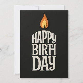 Minimalist Candle Flame Birthday Card