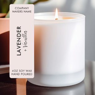 Minimalist Candle Jar Thin Vertical Label Set