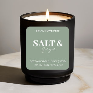 Minimalist Candle Label Sticker   Custom Soy Wax 