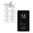 Minimalist Candle Safety Instructions Cards