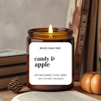 Minimalist Candy Apple Candle Label Modern