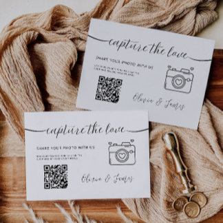 Minimalist Capture The Love Card Template, QR Code
