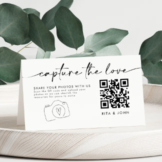 Minimalist Capture The Love QR code Folded Card