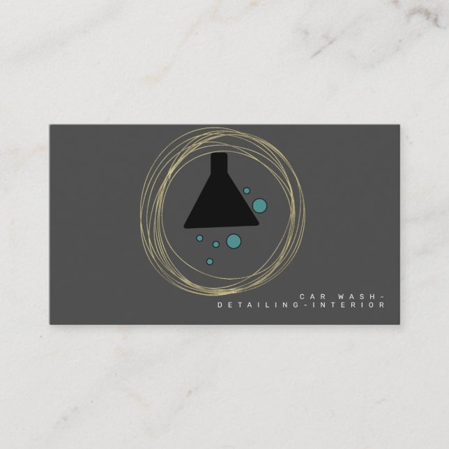 Minimalist Car Wash Interior Designer Logo B Business Card (Front)