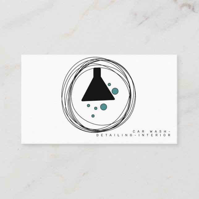 Minimalist Car Wash Interior Designer Logo Business Card (Front)