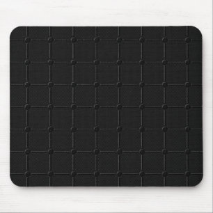 Minimalist Carbon Black Industrial Grid Geometric Mouse Mat