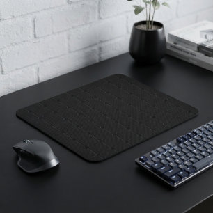Minimalist Carbon Black Industrial Grid Geometric Mouse Mat