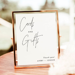 Minimalist Cards and Gifts Sign, Modern Wedding Poster