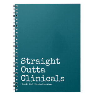 Minimalist Caribbean Blue Nursing Student College Notebook