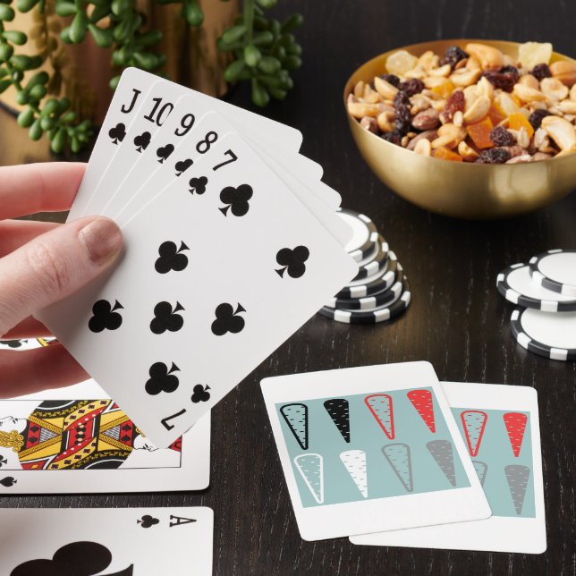 Minimalist Carrot Vegetable Icons Playing Cards (In Situ)