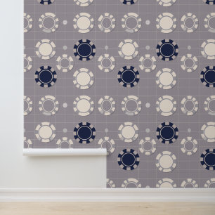 Minimalist Casino Chip Grid Pattern Modern Design Wallpaper