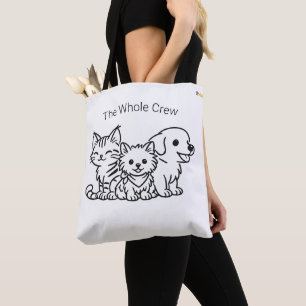 Minimalist Cat and Dog The Whole Crew Tote Bag