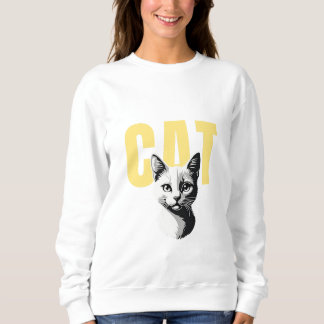 Minimalist Cat Drawing T-Shirt – Purrfect for Cat Sweatshirt