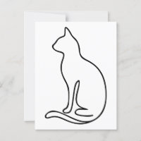 Minimalist Cat Line Art – Black Outline Silhouette