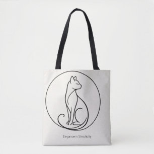 Minimalist Cat Line Art - Chic Pet Collection Tote Bag