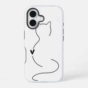 Minimalist Cat Line Art Phone Case – Cute & Modern